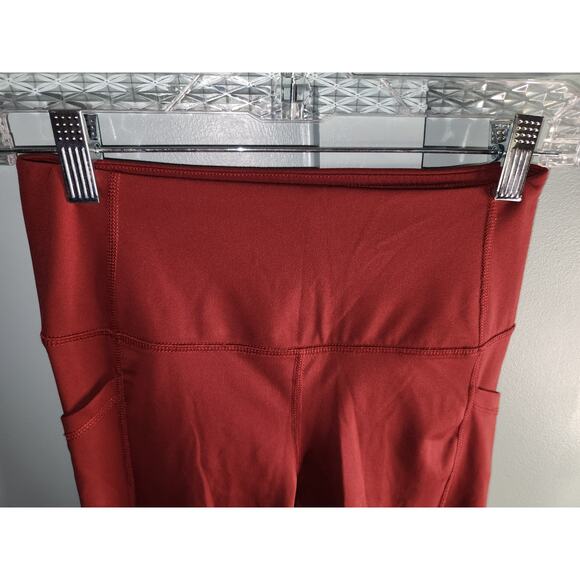 Yogalicious Lux Red Cropped Leggings Size Pockets‎ Size Small - Picture 5 of 8